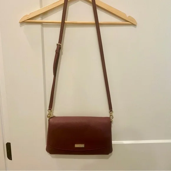 Kate Spade Maroon Gold Chain Crossbody Bag - Picture 1 of 3
